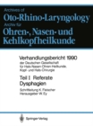 Image for Teil I: Referate: Klinik Und Therapie Der Dysphagien