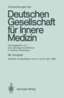 Image for Verhandlungen der Deutschen Gesellschaft fur Innere Medizin: 96. Kongre gehalten zu Wiesbaden vom 21. bis 25. April 1990
