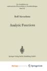 Image for Analytic Functions