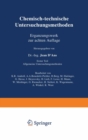 Image for Chemisch-technische Untersuchungsmethoden Erganzungswerk zur achten Auflage: Erster Teil Allgemeine Untersuchungsmethoden