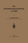Image for Die Reichsfinanzgesetzgebung Von 1913
