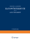 Image for Wilhelm Gesenius&#39; Hebraisches Und Aramaisches Handworterbuch Uber Das Alte Testament