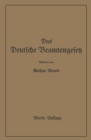 Image for Das Deutsche Beamtengesetz (DBG): Zweite Grodeutsche Auflage