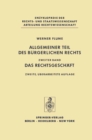 Image for Allgemeiner Teil des Burgerlichen Rechts: Das Rechtsgeschaft