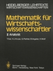 Image for Mathematik fur Wirtschaftswissenschaftler: II Analysis