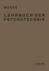 Image for Lehrbuch der Psychotechnik : I. Band