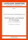 Image for Textlinguistik und Stilistik fuer Einsteiger: Ein Lehr- und Arbeitsbuch : 1