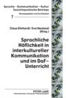 Image for Sprachliche Hoflichkeit in interkultureller Kommunikation und im DaF-Unterricht