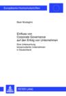 Image for Einfluss von Corporate Governance auf den Erfolg von Unternehmen: Eine Untersuchung boersennotierter Unternehmen in Deutschland : 3405