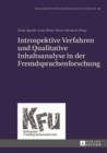 Image for Introspektive Verfahren und Qualitative Inhaltsanalyse in der Fremdsprachenforschung : 48