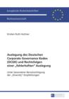 Image for Auslegung des Deutschen Corporate Governance Kodex (DCGK) und Rechtsfolgen einer  fehlerhaften>> Auslegung: Unter besonderer Beruecksichtigung der  Diversity>>-Empfehlungen