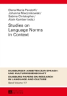 Image for Studies on Language Norms in Context