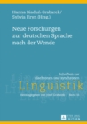 Image for Neue Forschungen zur deutschen Sprache nach der Wende