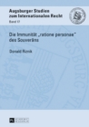 Image for Die Immunitaet  ratione personae>> des Souveraens