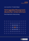 Image for Vertragsabschlusspraxis deutscher Unternehmen: Eine Empirische Untersuchung