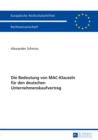 Image for Die Bedeutung von MAC-Klauseln fuer den deutschen Unternehmenskaufvertrag : 5803
