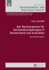 Image for Der Rechtsrahmen fuer Vorstandsverguetungen in Deutschland und Australien: Ein Rechtsvergleich : 20
