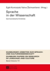 Image for Sprache in der Wissenschaft: Germanistische Einblicke