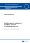 Image for Die Erkennbarkeit redaktionell gestalteter Anzeigen in Publikumszeitschriften: Eine experimentelle Untersuchung : 107