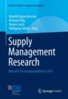 Image for Supply Management Research : Aktuelle Forschungsergebnisse 2013