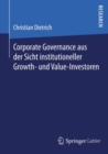 Image for Corporate Governance aus der Sicht institutioneller Growth- und Value-Investoren