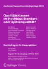 Image for Aachener Bausachverstandigentage 2014 : Qualitatsklassen im Hochbau: Standard oder Spitzenqualitat
