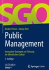 Image for Public Management: Innovative Konzepte zur Fuhrung im offentlichen Sektor