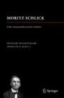 Image for Moritz Schlick. Fruhe Erkenntnistheoretische Schriften