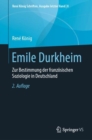 Image for Emile Durkheim: Zur Bestimmung Der Franzosischen Soziologie in Deutschland : 8