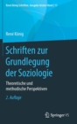Image for Schriften zur Grundlegung der Soziologie : Theoretische und methodische Perspektiven