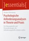 Image for Psychologische Anforderungsanalysen in Theorie und Praxis