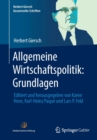 Image for Allgemeine Wirtschaftspolitik: Grundlagen