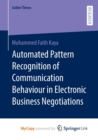 Image for Automated Pattern Recognition of Communication Behaviour in Electronic Business Negotiations