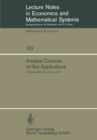 Image for Analyse Convexe Et Ses Applications: Comptes Rendus, Janvier 1974 : 102