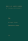 Image for Th Thorium: Compounds with Carbon: Carbonates, Thiocyanates, Alkoxides, Carboxylates