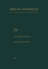 Image for Th Thorium: Supplement Volume C 3 Compounds with Nitrogen : T-h / A-E / C / 3