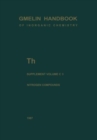 Image for Th Thorium : Supplement Volume C 3 Compounds with Nitrogen