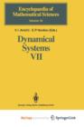 Image for Dynamical Systems VII : Integrable Systems Nonholonomic Dynamical Systems