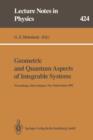 Image for Geometric and Quantum Aspects of Integrable Systems