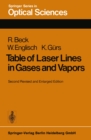 Image for Table of Laser Lines in Gases and Vapors