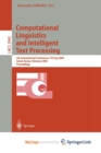 Image for Computational Linguistics and Intelligent Text Processing