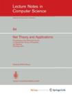 Image for Net Theory and Applications : Proceedings of the Advanced Course on General Net Theory of Processes and Systems, Hamburg, October 8-19, 1979