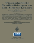 Image for Wissenschaftliche Veroffentlichungen aus dem Siemens-Konzern: Funfter Band 1926-1927