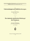 Image for Untersuchungen an Preluftwerkzeugen / Der deutsche (metrische) Bohrkegel fur Frasdorne