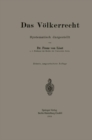 Image for Das Volkerrecht: Systematisch Dargestellt
