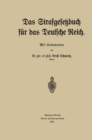 Image for Das Strafgesetzbuch fur das Deutsche Reich: Mit Kommentar