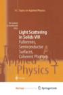 Image for Light Scattering in Solids VIII : Fullerenes, Semiconductor Surfaces, Coherent Phonons