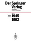 Image for Der Springer-Verlag : Stationen Seiner Geschichte Teil 2: 1945 - 1992