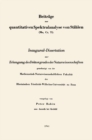 Image for Beitrage Zur Quantitativen Spektralanalyse Von Stahlen (Mo, Cr, Ti): Inaugural-dissertation
