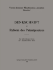 Image for Denkschrift Zur Reform Des Patentgesetzes